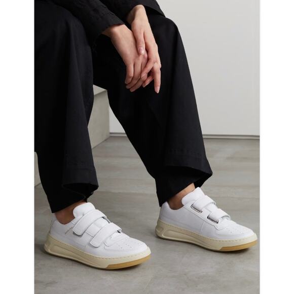 Acne Studios White Velcro Face Double Strap Low Top Sneakers - Picture 1 of 11